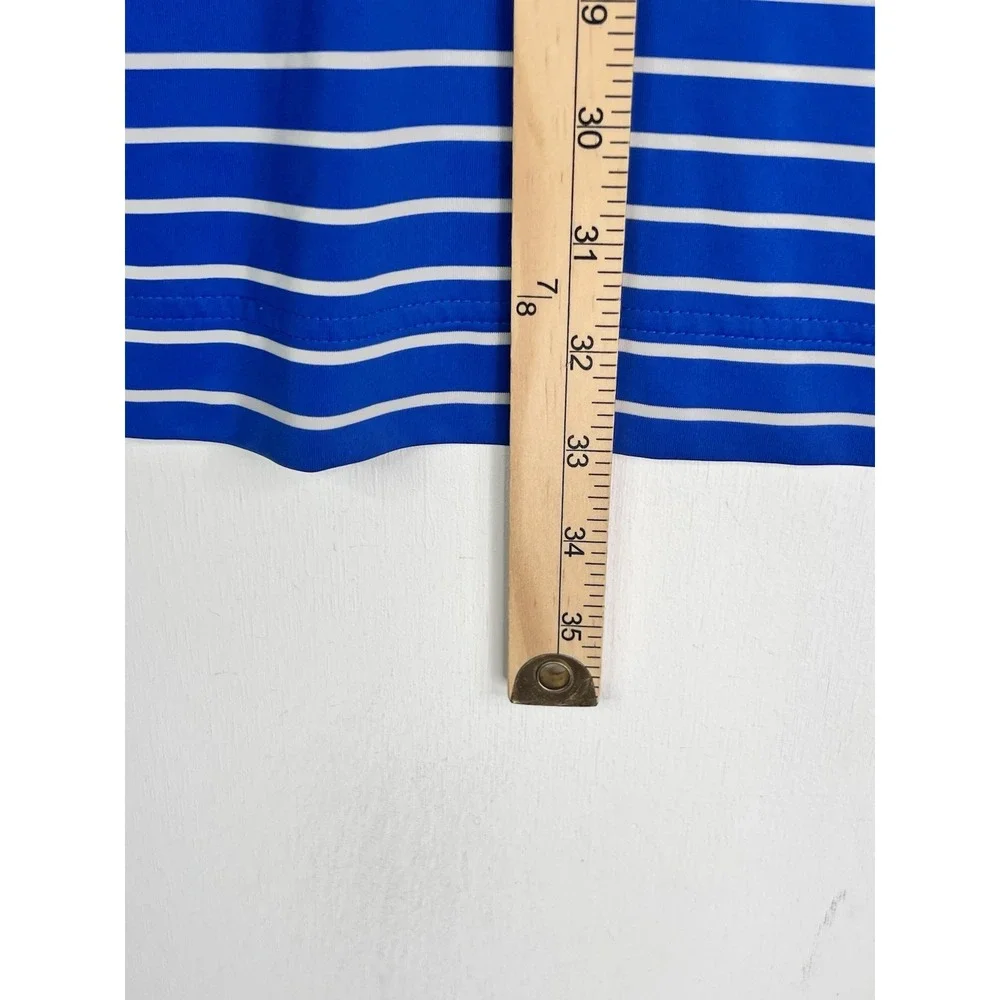 FootJoy Polo Shirt Mens XL Blue Striped Golf FJ Performance‎ Stretch Teton Pines